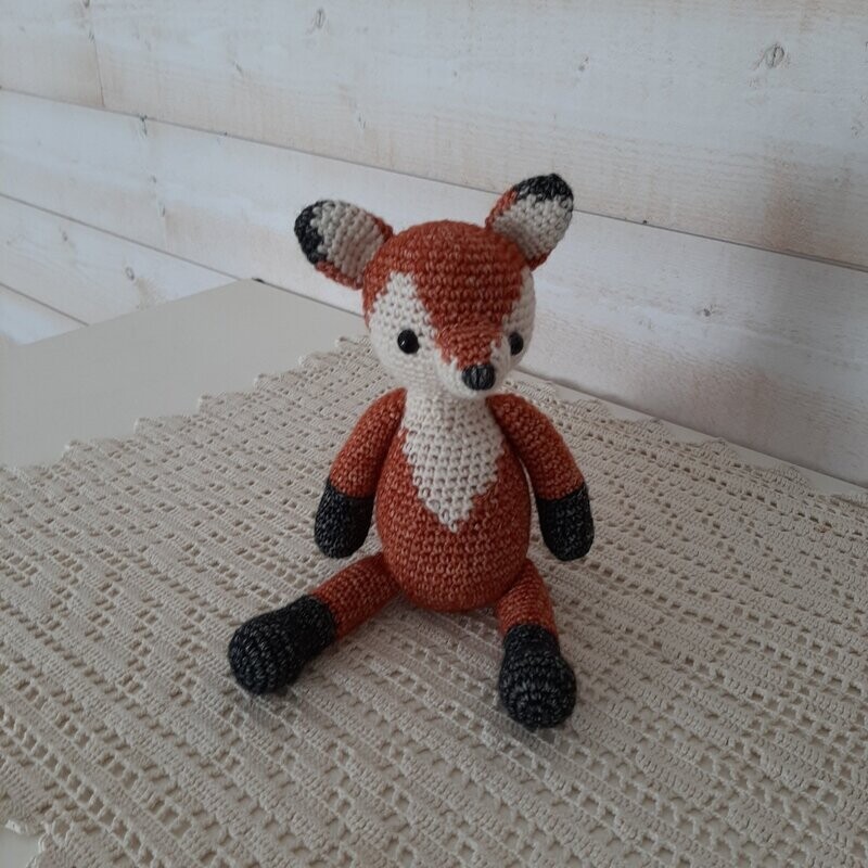 Renard articulé roux et blanc