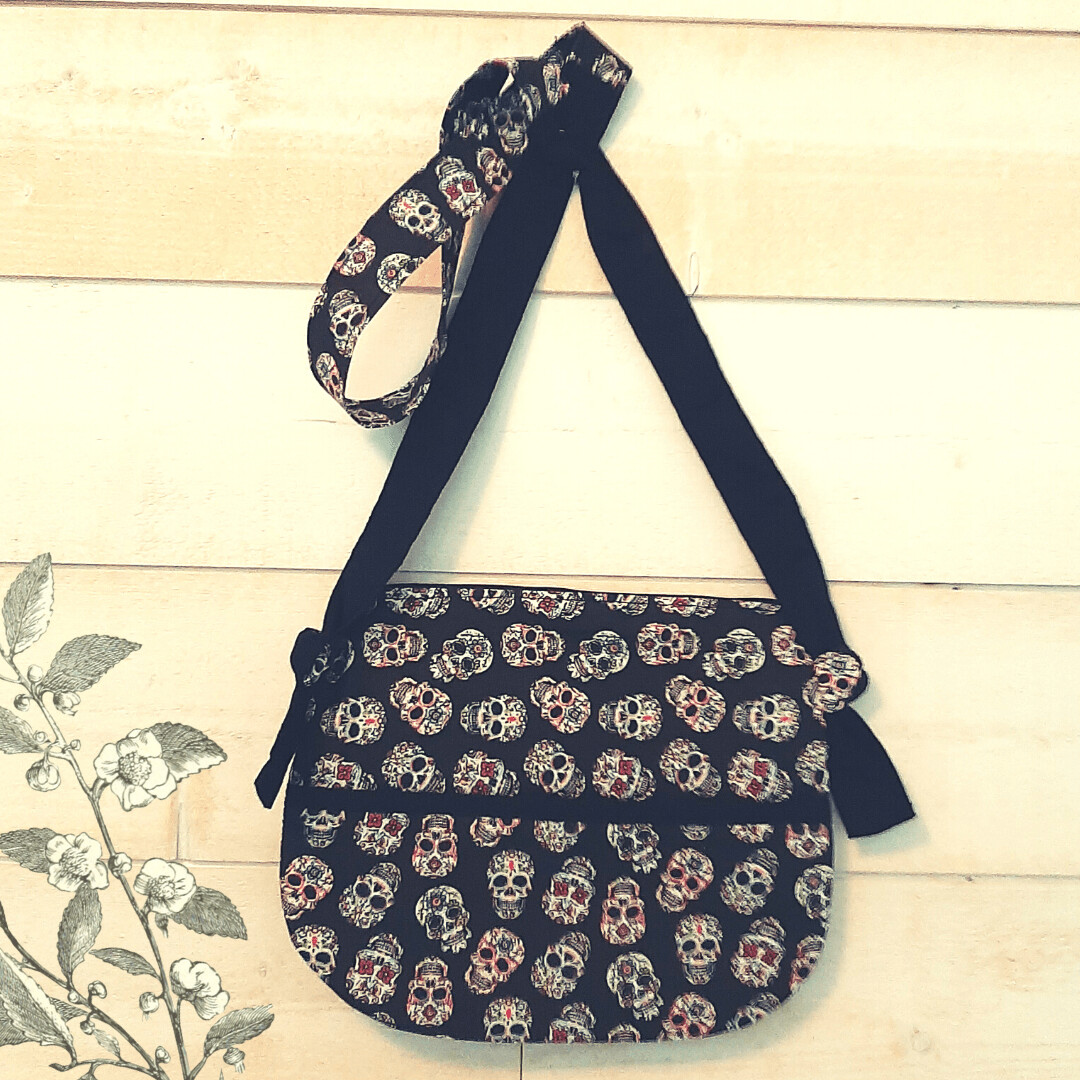 Sac Nomade tête calavera (noir/blanc)