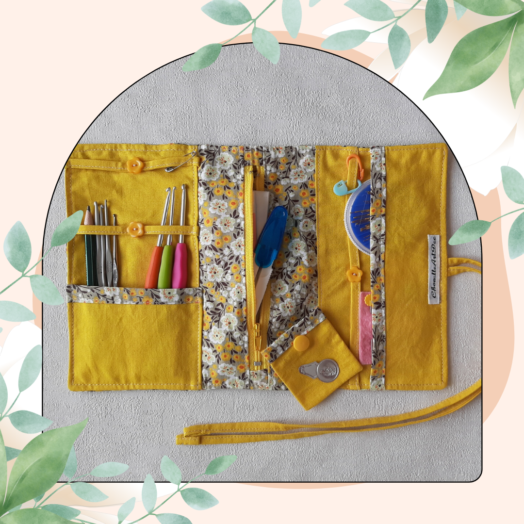 Pochette rangement: liberty jaune