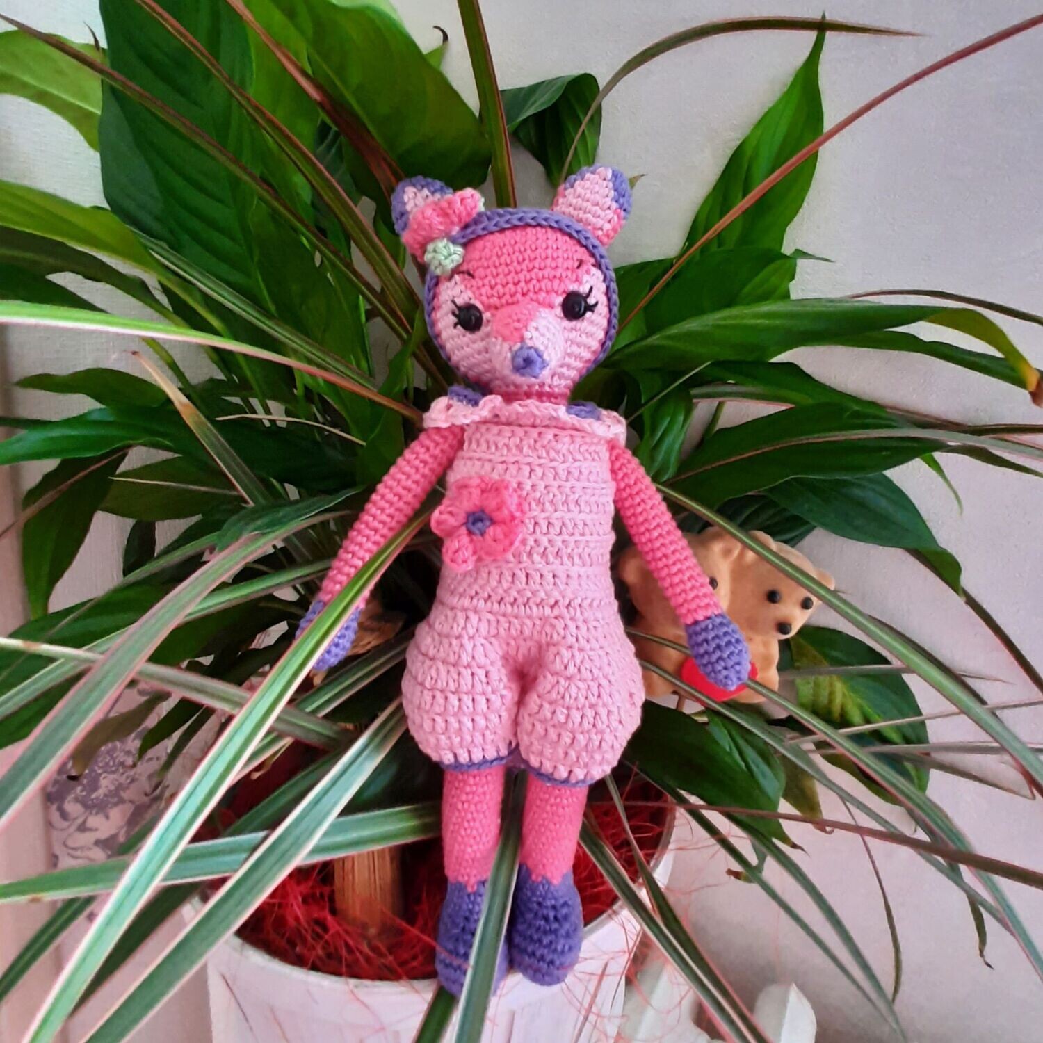 Renarde en barboteuse: Talia (rose)