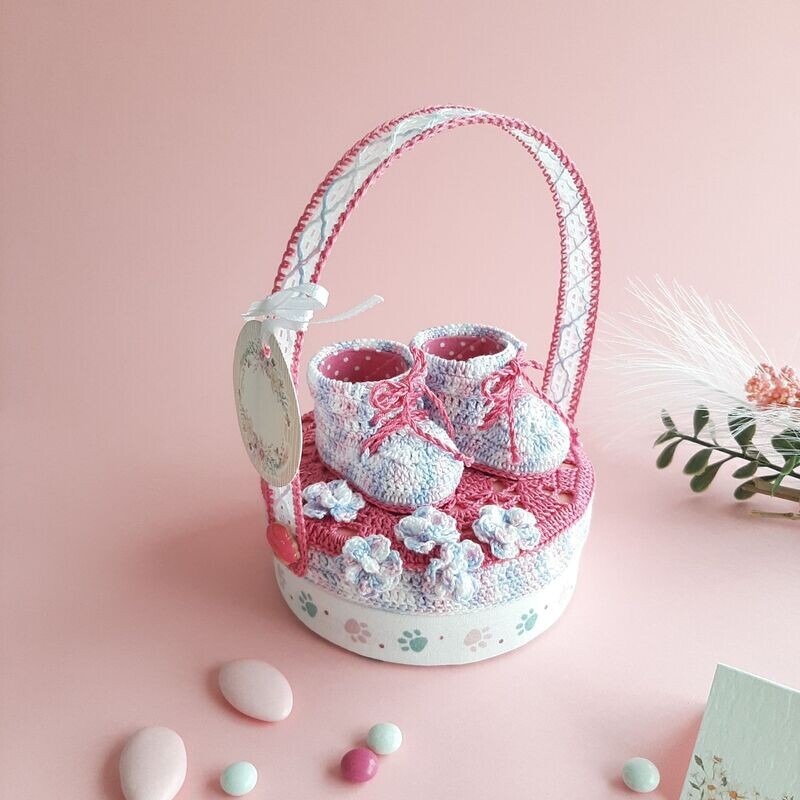 Chaussures bébé et boîte: Liseron (rose)