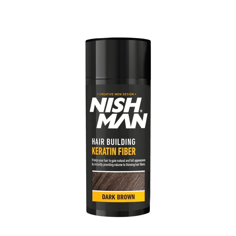Nishman Hair Building Keratin Fiber, Цвят: Тъмно кафяв