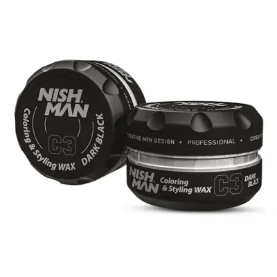 Nishman C3 Hair Styling Coloring Wax Dark Black 100ml