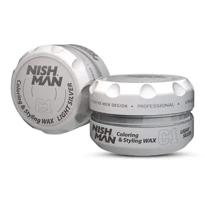Nishman C1 Hair Styling Coloring Wax Light Silver 100ml