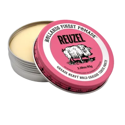Reuzel Pink Strong Hold Grease-Based Pomade 95g