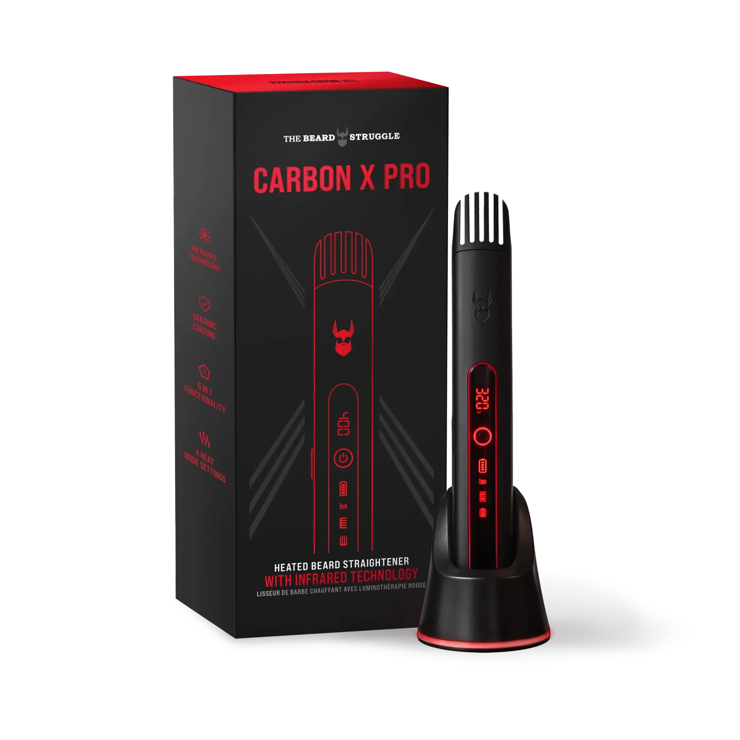 The Beard Struggle Carbon Pro Heated Beard Straightener
