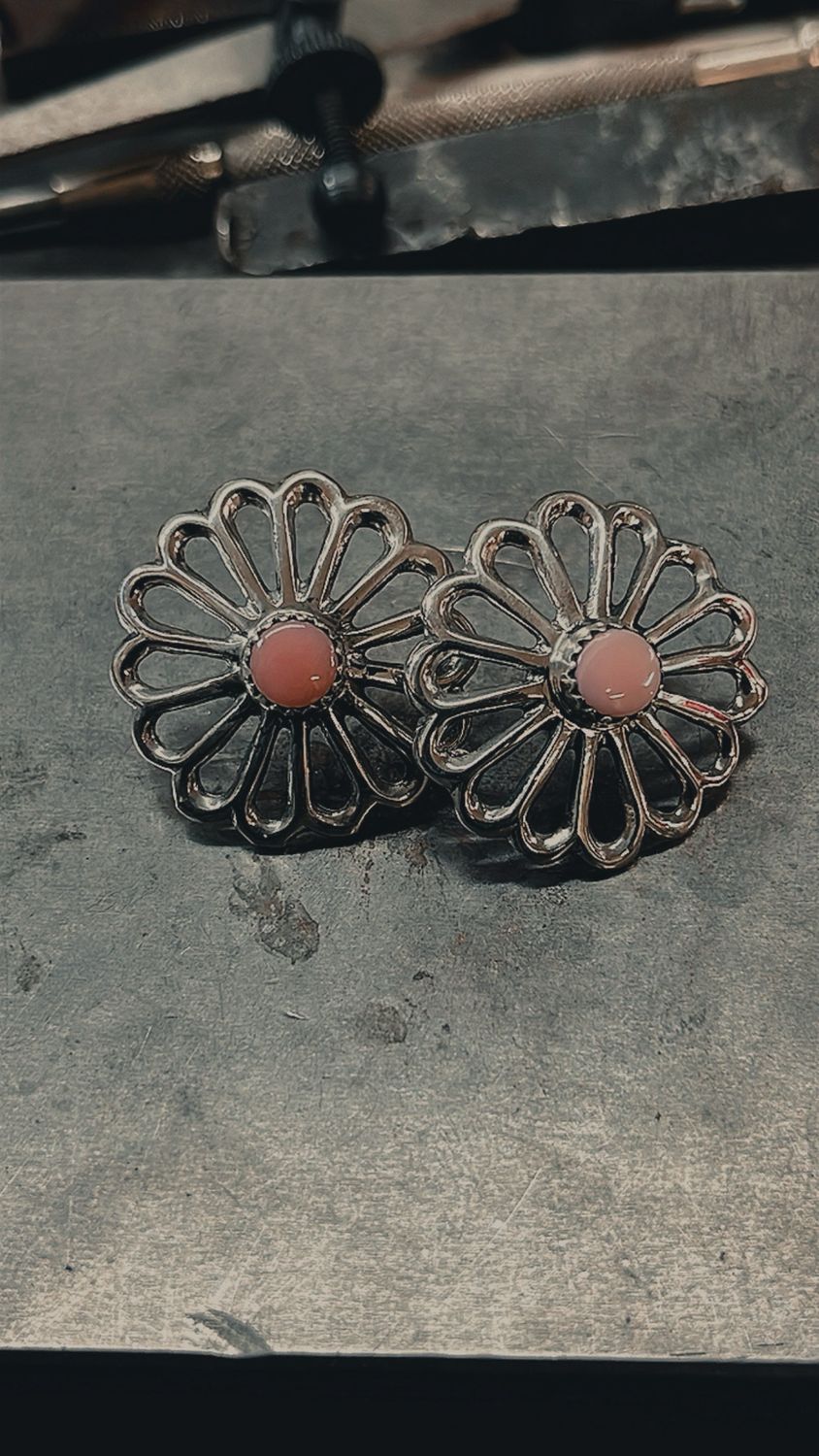 Pink Concho Earring