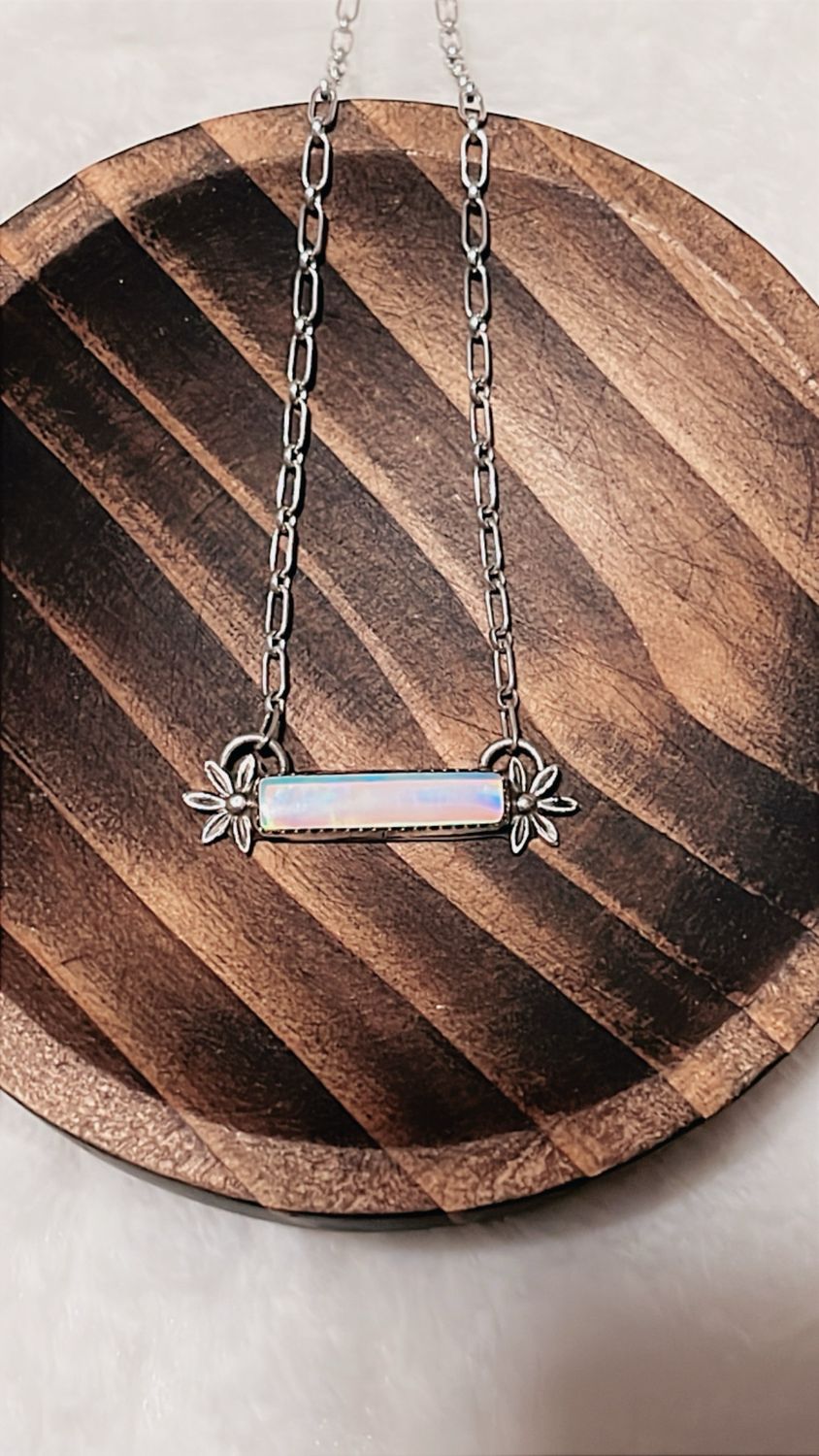 Opal Bar Necklace