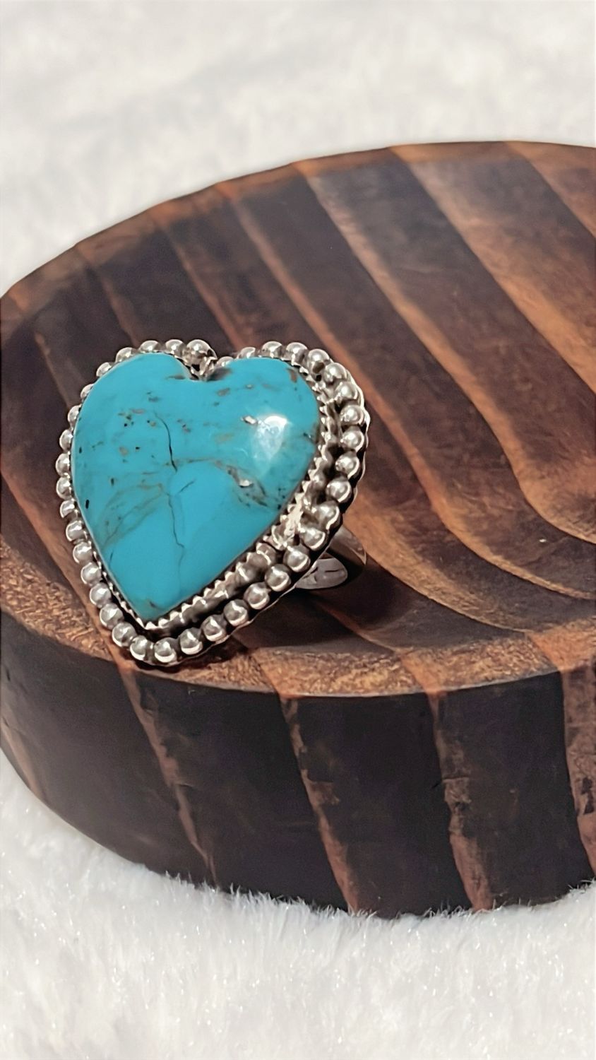 Turquoise heart ring