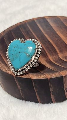 Turquoise heart ring