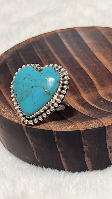 Turquoise heart ring