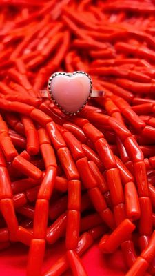 Pink Conch Heart Ring