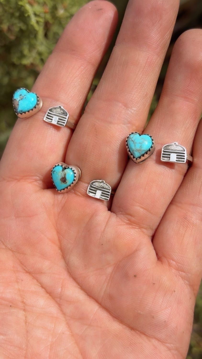 Turquoise and hogan ring