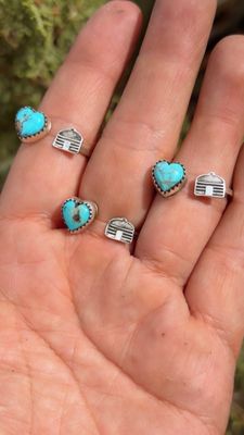 Turquoise and hogan ring