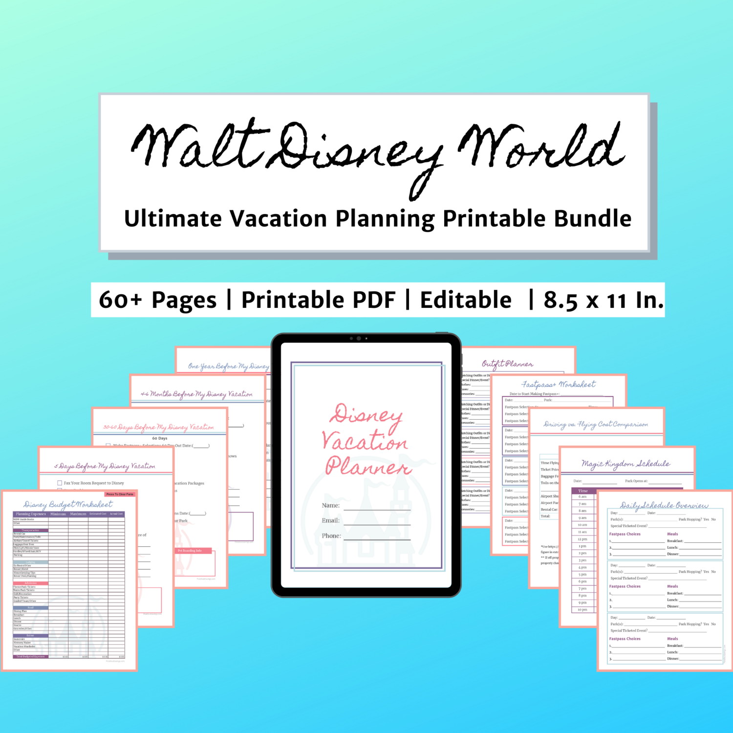 Ultimate Disney Vacation Planning Printable Bundle