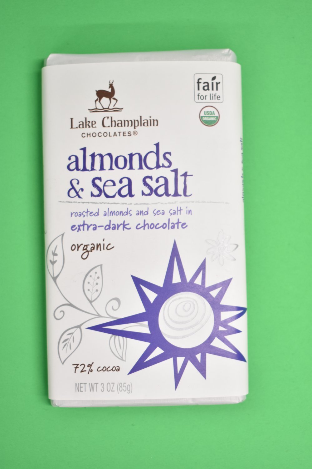 Organic Almonds and Sea Salt Chocolate, Lake Champlain