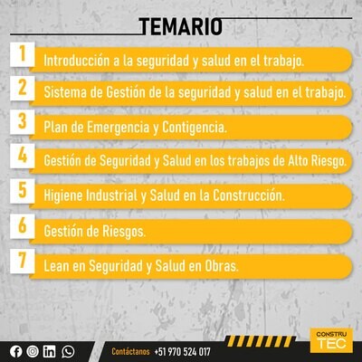 Seguridad y Salud en el Trabajo para proyectos de construcción
