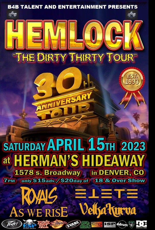 AS WE RISE - HEMLOCK 30TH ANNIVERSARY DENVER SHOW Ticket WILL CALL