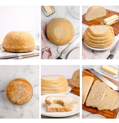 No-Knead Peasant Bread (Baked in a Pyrex Bowl)