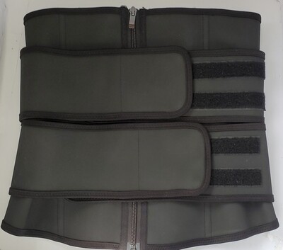 Latex Waist Trainer ( Two Belt &amp; Zipper) No Hook