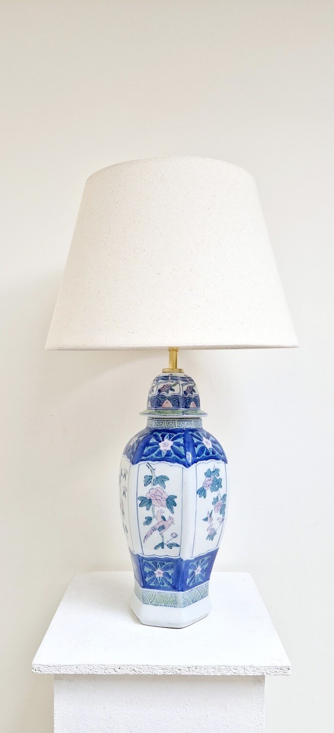Vintage Chinoiserie Temple Jar Lamp