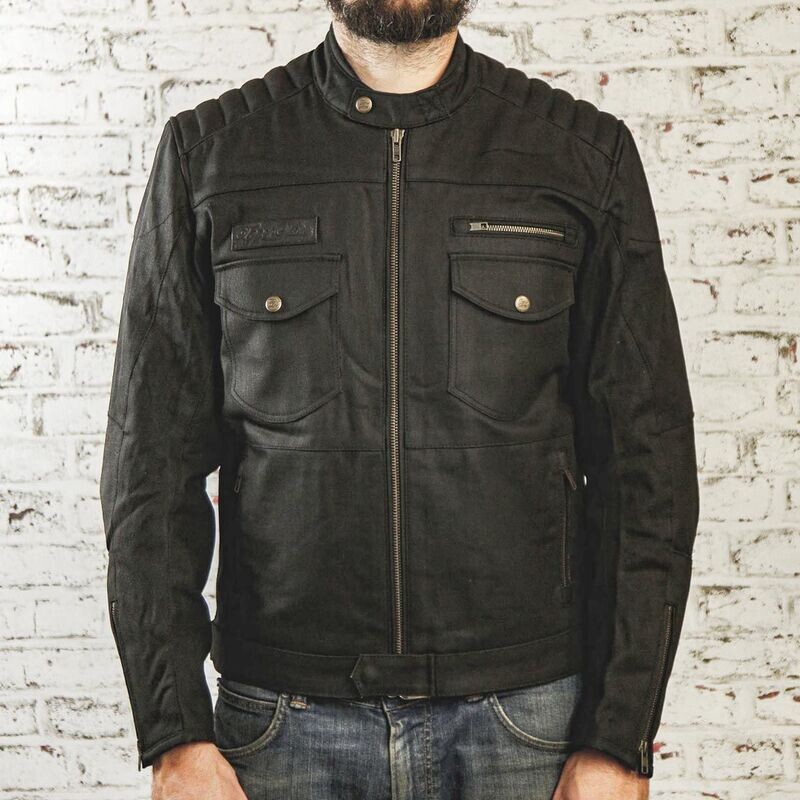 Age of Glory Worker Coated Denim Jacket - Black