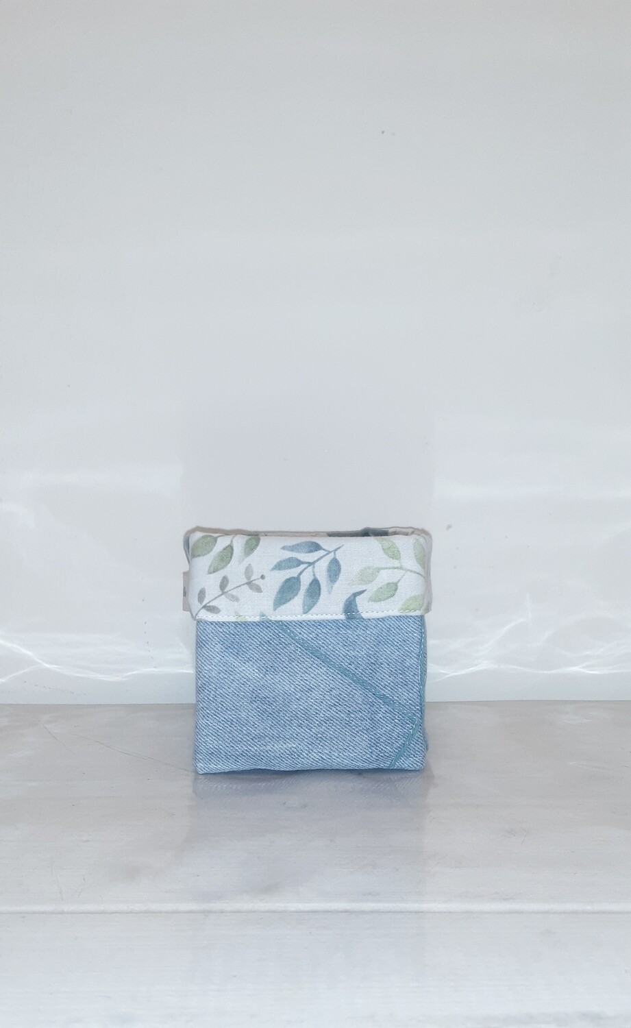15 lingettes démaquillantes lavables et panier en jean recyclé Fern