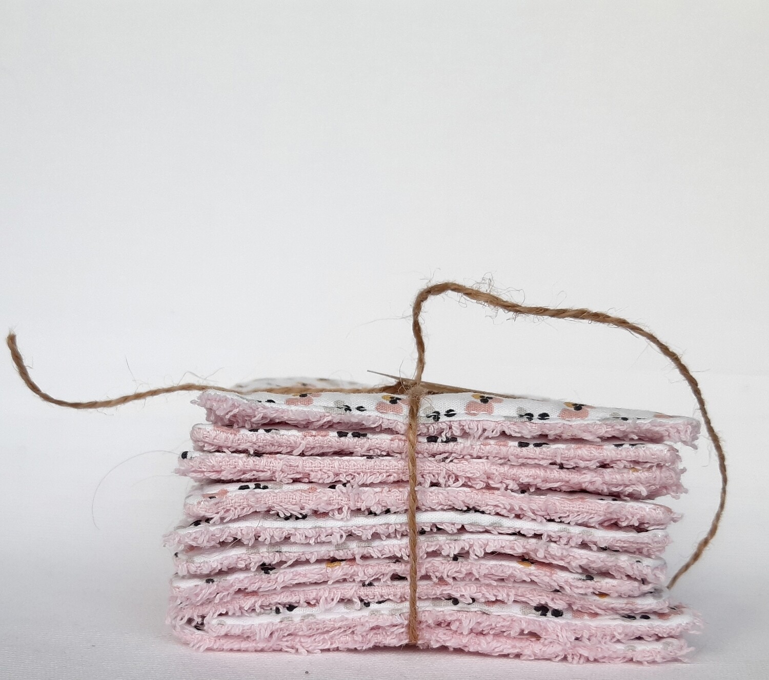 20 lingettes 10 x 10 lavables réutilisables et panier en jean recyclé Puna