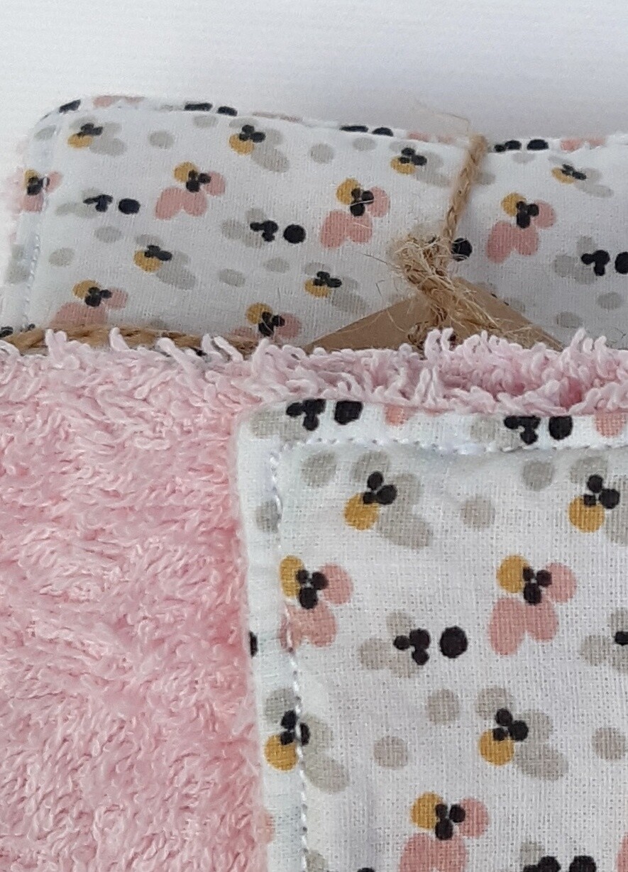 20 lingettes 10 x 10 lavables réutilisables et panier en jean recyclé Puna