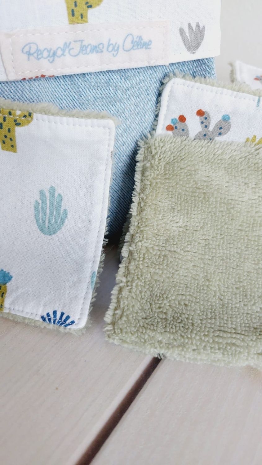 15 lingettes lavables et réutilisables Sonora