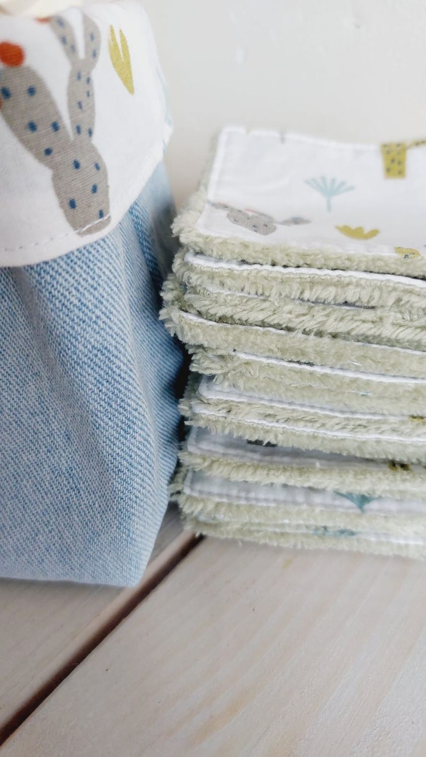 15 lingettes lavables et réutilisables Sonora