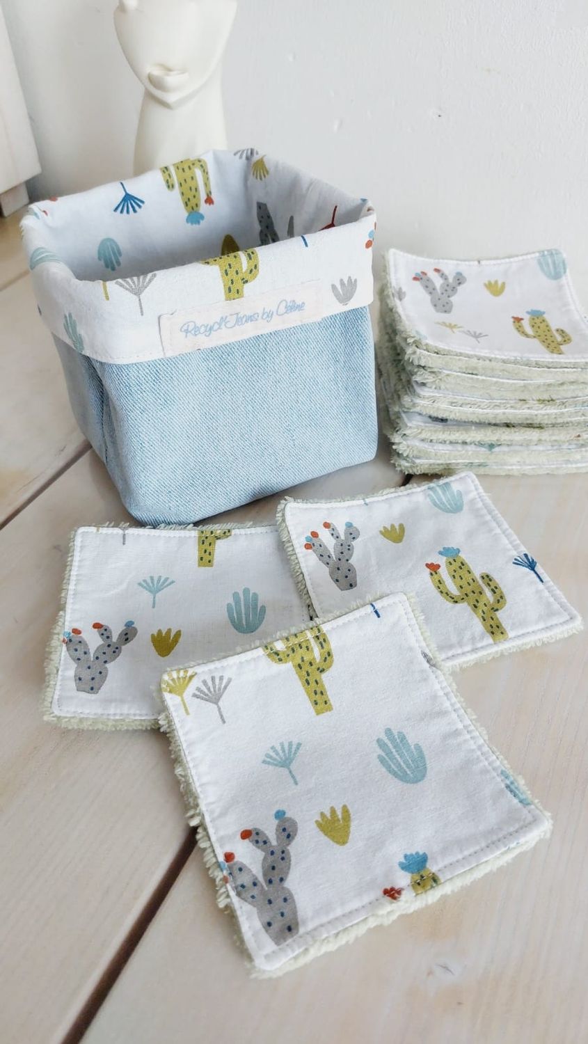 15 lingettes lavables et réutilisables Sonora