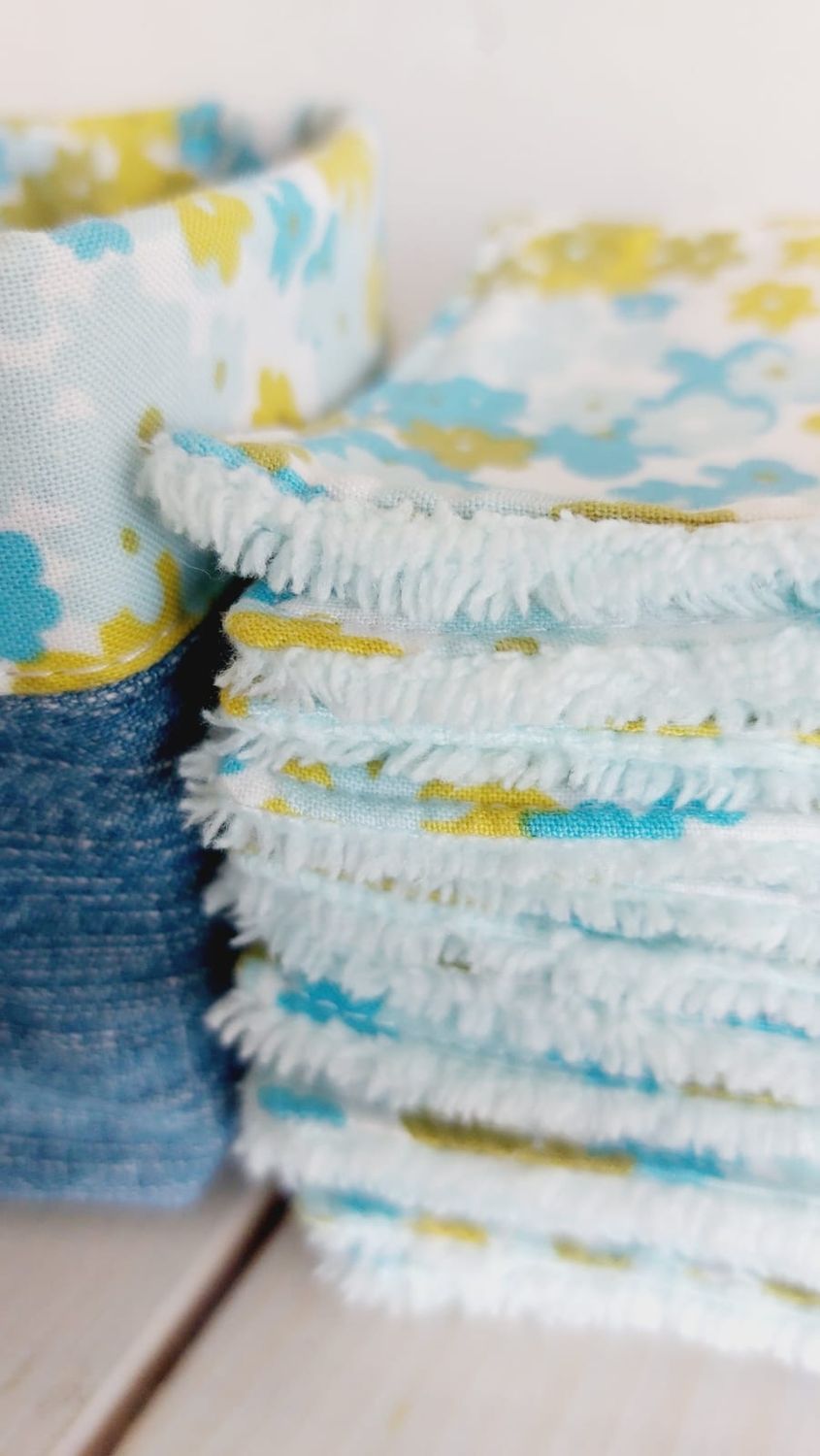 Panier 15 lingettes démaquillantes lavables réutilisabbles Bérangère