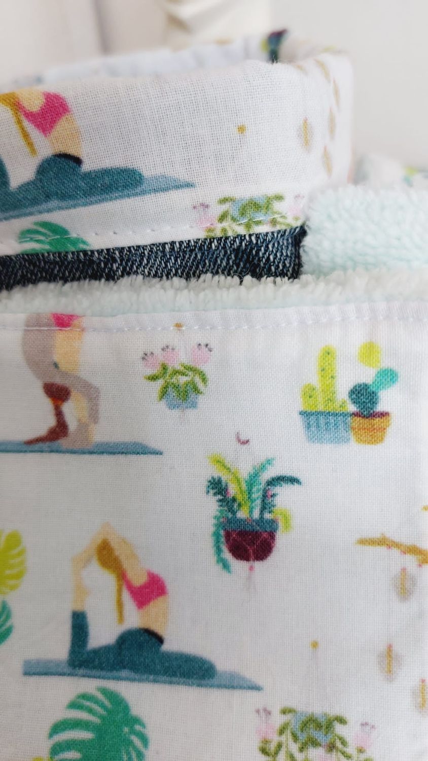15 lingettes démaquillantes, lavables et réutilisables Yogini