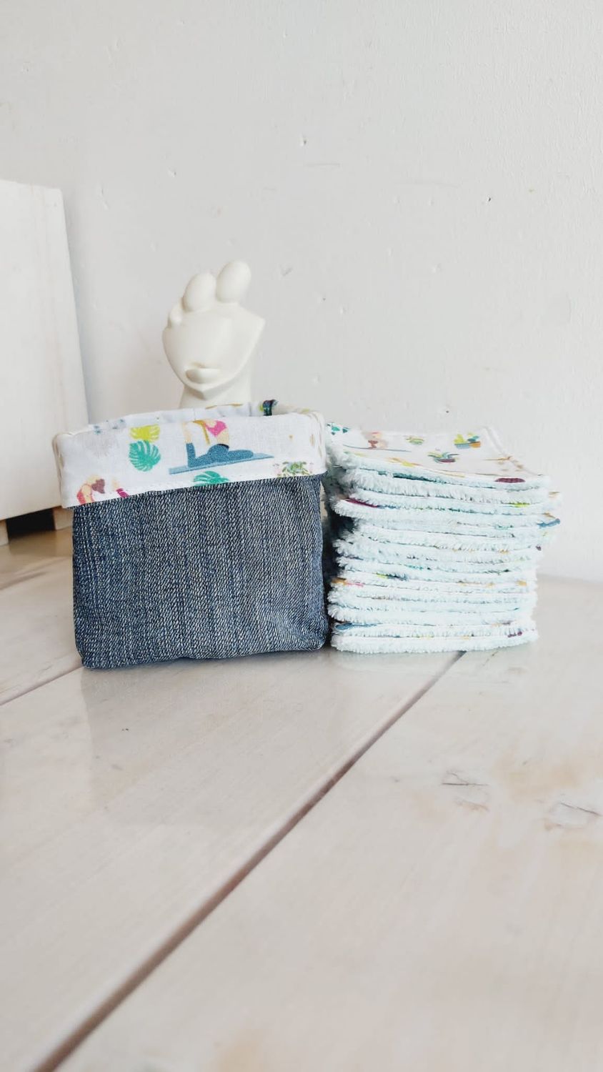 15 lingettes démaquillantes, lavables et réutilisables Yogini