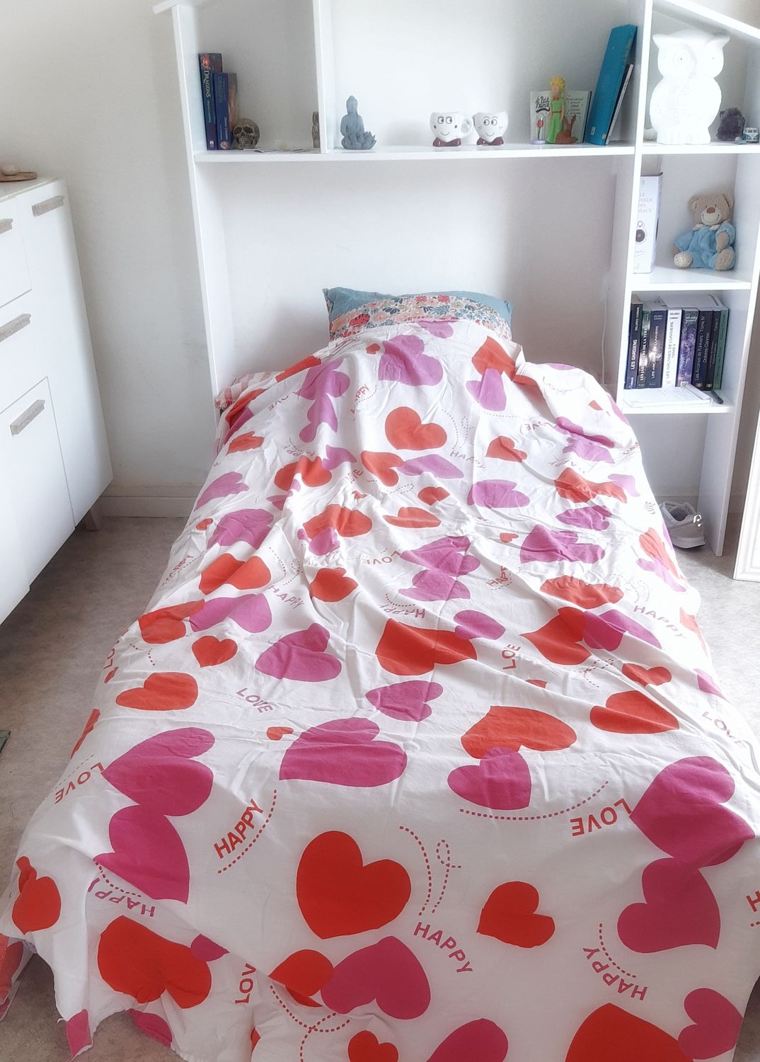 Housse de couette en coton – matière d’origine du modèle Happy avant transformation