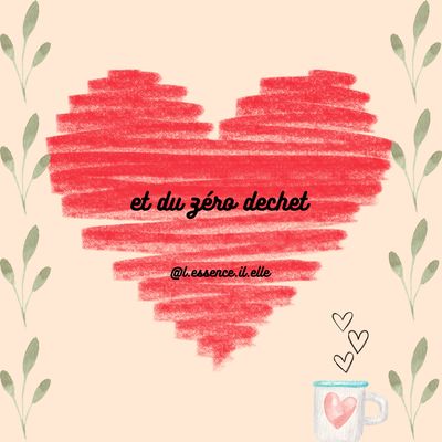 Création canva forme cœur – symbole de la démarche zéro déchet et des créations cousues main de la boutique L’Essence-Il-Elle