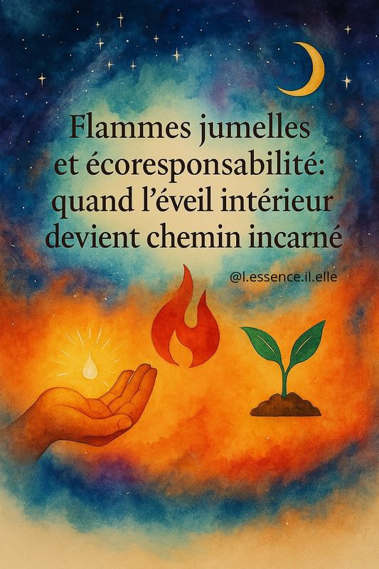 Illustration article du blog – Flammes jumelles et écoresponsabilité : quand l&#39;éveil intérieur devient chemin incarné