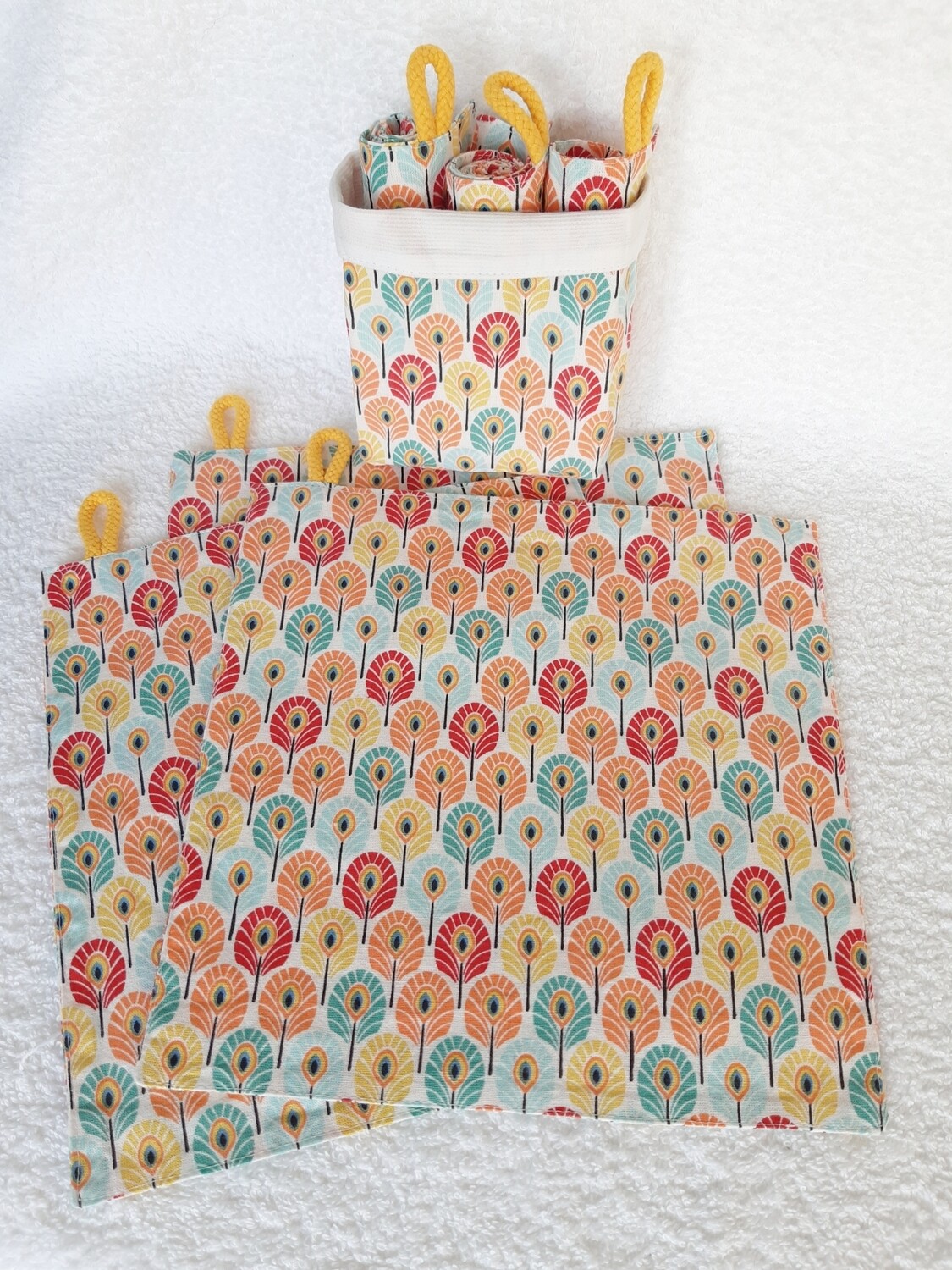 Serviettes de table Swan dépliées, motif pepsy en double épaisseur de coton