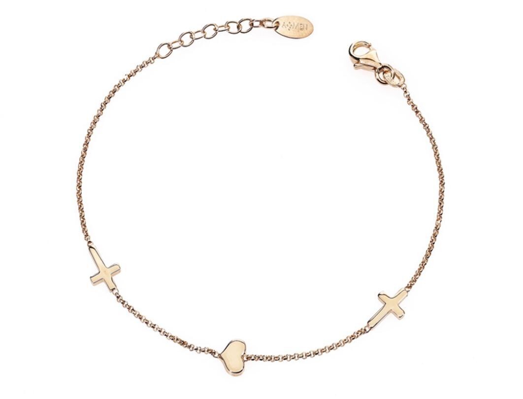 Bracciale Croci E Cuore Rosè