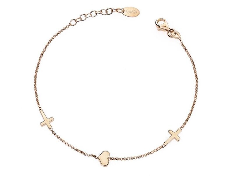 Bracciale Croci E Cuore Rosè