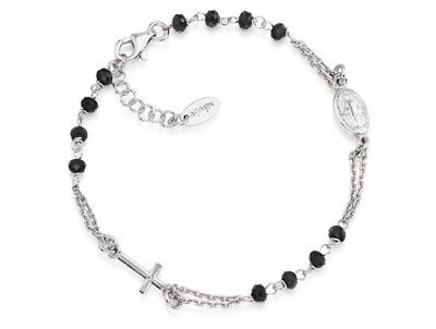 Bracciale Rosario E Cristalli Neri