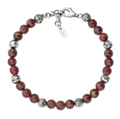 Bracciale Pietra Lavica E Occhio Di Tigre Rosso