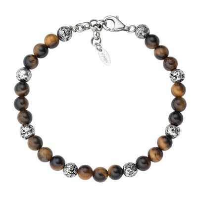 Bracciale Pietra Lavica E Occhio Di Tigre