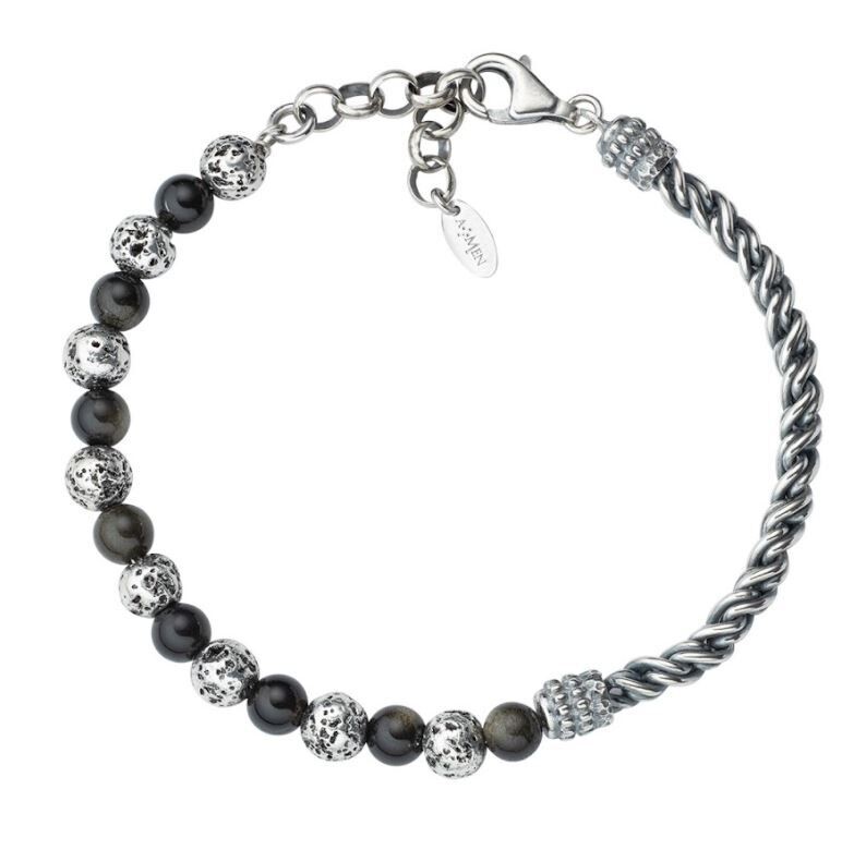 Bracciale Pietra Lavica E Occhio Di Tigre