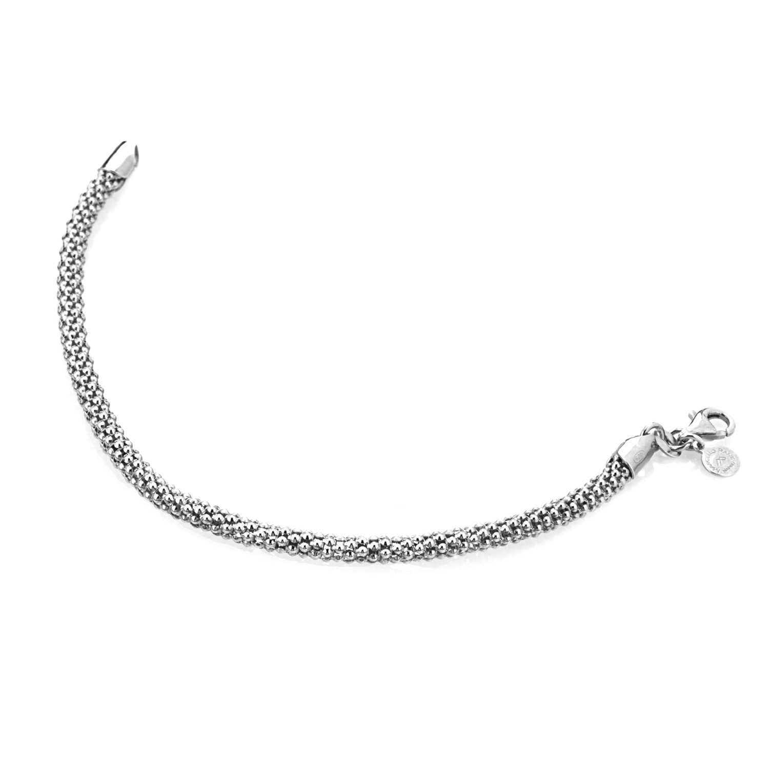 Bracciale maglia tubolare, Modelli e misure: Argento, 18+3cm