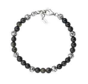 Bracciale Pietra Lavica E Occhio Di Tigre Nero