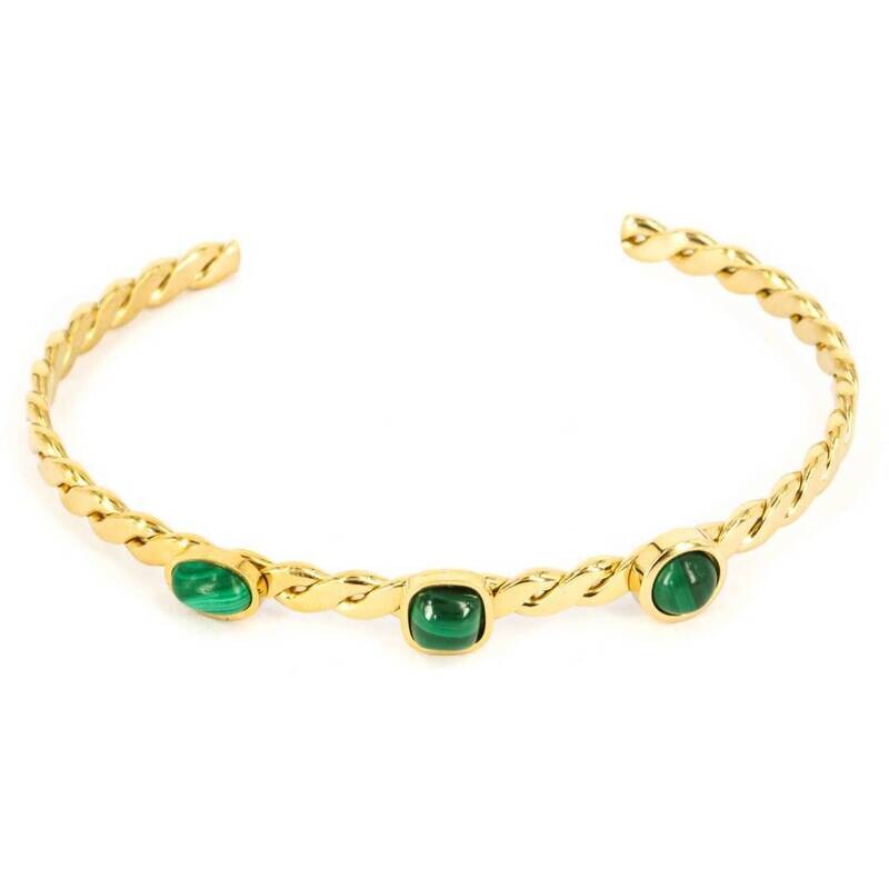 Bracciale rigido e malachite