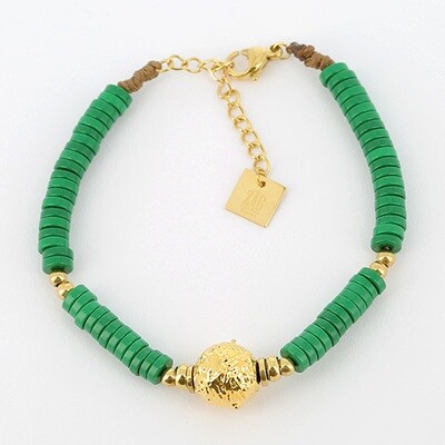 Bracciale dischi malachite
