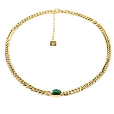 Collana grumette e malachite